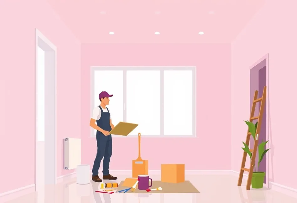 Intérieur rénové après travaux de peinture à Caluire-et-Cuire
