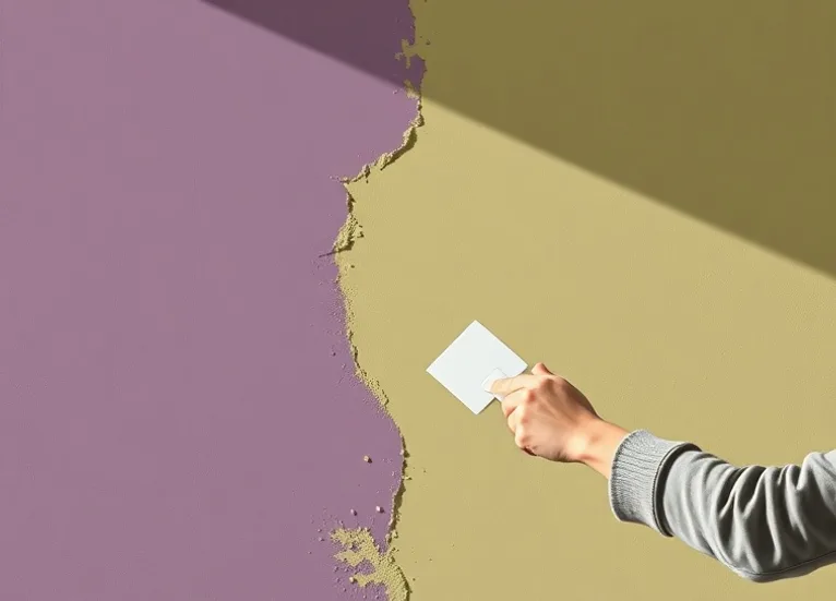 Application d'un enduit décoratif à la lisseuse sur un mur